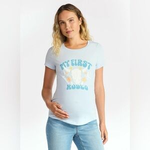 Time and Tru Maternity Graphic Tee Blue